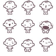 Icon Emoticons - Cute Baby ( mad crying smiling drool ) N2