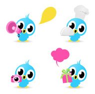 Icon - Cute Birds (Photographing food service gift loudspeaker)