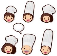 Cute Icon Set ( Emoticons ) Chef family (Food Service) N2