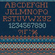 Christmas Font Scandinavian style seamless knitted N6