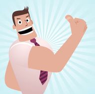 Cheerful Businessman Teacher Gesturing Thumbs Up