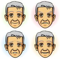 Senior Man in Four Facial Expression (Asian Ethnicity) N2