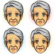 Senior Woman in Four Facial Expression (Asian Ethnicity) N2