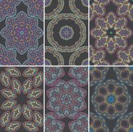 Set of seamless patterns in oriental style