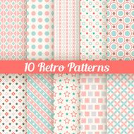 Retro different seamless patterns Vector illustration