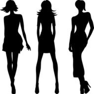 Vector silhouette of fashion girls top models