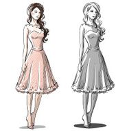 Fashion hand drawn illustration Vector sketch