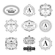 Luxury logo template ornament labels set