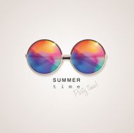 sunglasses with vivid multicolored abstract gradient mesh glass mirrors