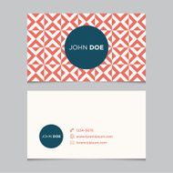 Business card template with background pattern