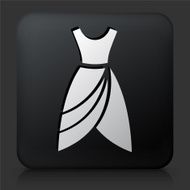 Black Square Button with Dress Icon