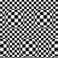 Op art checkered fish-eye dots (Seamless optical pattern n&deg; 8)