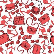 Seamless background pattern with fashion accessories