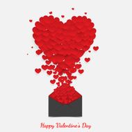 Open envelope with red hearts for valentine day