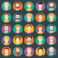 Vector set of stylish guys in modern flat design