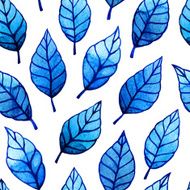 Seamless watercolor pattern with leaves