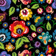 Traditional folk floral pattern vector illustration