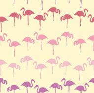 hand drawn flamingo grade colored silhouette seamless pattern summer background