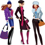 fashion women in winter clothes