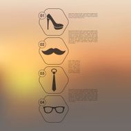 fashion infographic with unfocused background