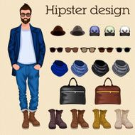 Hipster guy elements