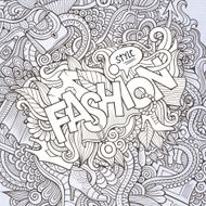 Fashion hand lettering and doodles elements background N2