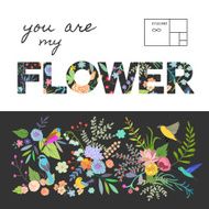 Trendy floral pattern Vector Isolated