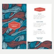 Doodle waves menu template Vector illustration