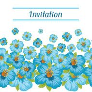 Design of invitation card with pretty stylized flowers