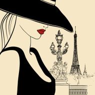 woman on Alexander III bridge in Paris