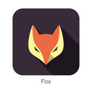 Fox face flat icon design Animal icons series