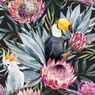 Vector tropical protea pattern