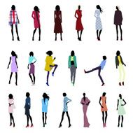 Set of female poses