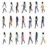 Walking at angle women-colored