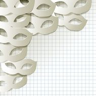 Venice carnival mask in the corner paper white