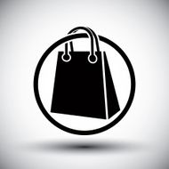 Shopping bag vector simple single color icon