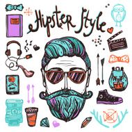 Hipster Cartoon Sketch Concept N2