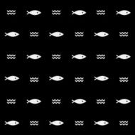 Geometric simple monochrome minimalistic vector marine pattern fish