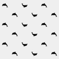 Geometric simple monochrome minimalistic vector marine pattern dolphins N4