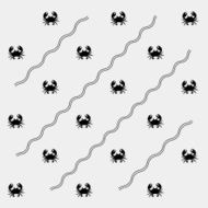 Geometric simple monochrome minimalistic vector marine pattern crabs N3