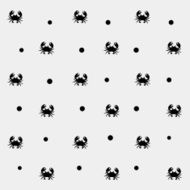 Geometric simple monochrome minimalistic vector marine pattern crabs N4