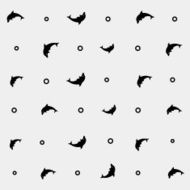 Geometric simple monochrome minimalistic vector marine pattern dolphins N6