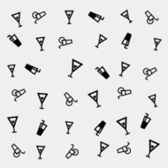 Geometric simple monochrome minimalistic vector holiday pattern cocktails