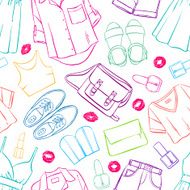 seamless sketch colorful clothing