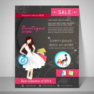 Stylish brochure flyer and template for boutique N3