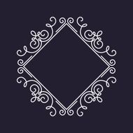 Monogram frame template floral ornament vector illustration square