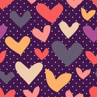 Seamless pattern in vector made of hearts