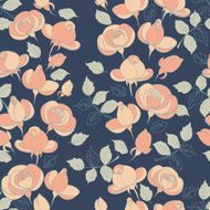 vintage roses seamless pattern vector illustration