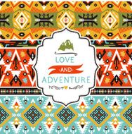 Vector seamless colorful tribal pattern