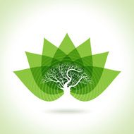 Green leaves abstract Vector illustration Eco friendly